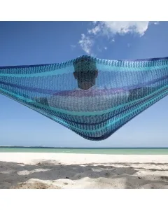 Mexican Double Hammock Caribe Plus by MacaMex MA-00227 color blau