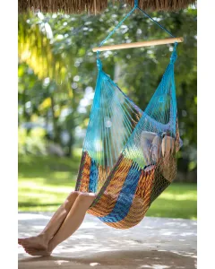 Mexican Net Hanging Chair Multicolor Cotton by MacaMex MA-10020 color multicolor