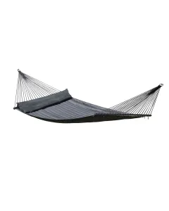 California black quilted double spreader bar hammock weatherproof (FSC™ certified) by MacaMex MA-25404 color schwarz